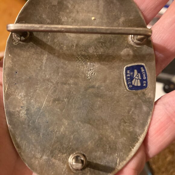 Vintage Sterling Silver Mexico Artist Hand Made Belt Buckle unisex - Picture 5 of 7